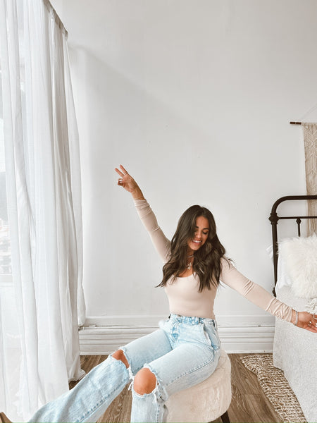 Megan Taupe Bodysuit
