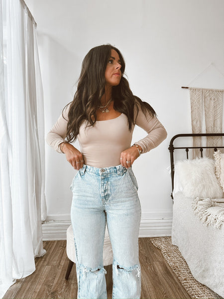 Megan Taupe Bodysuit