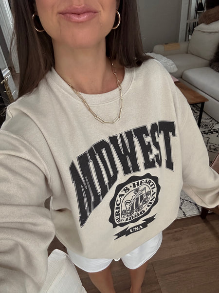 Oatmeal Midwest Graphic Crewneck