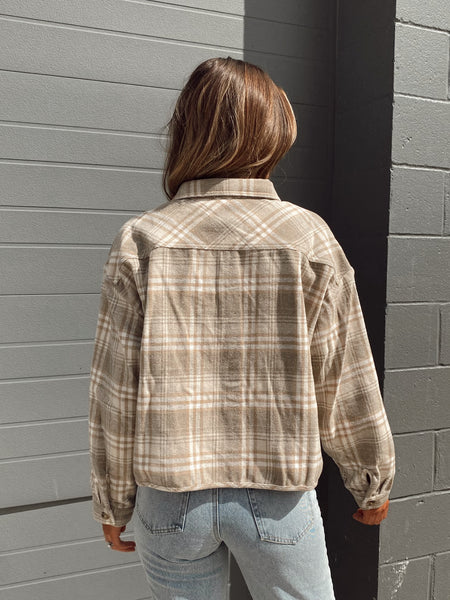 Gray Skies Cropped Shacket