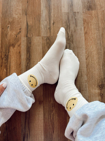 Retro Smiley Tube Socks