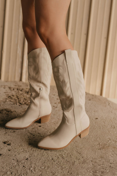 Rene Taupe Tall Western Boots