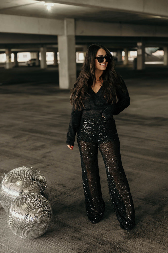 Late Night Black Sequin Pants