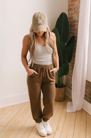 Staying In Brown Knit Joggers