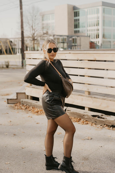 Street Style Faux Leather Shorts