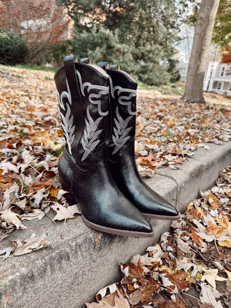 Izzie Black Western Boots