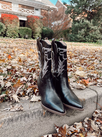 Izzie Black Western Boots