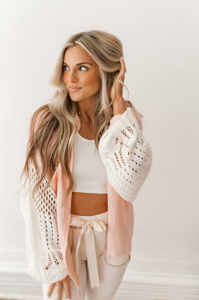 It’s All Peachy Knit Button Down