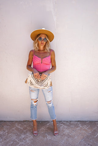 Liana High Rise Distressed Denim