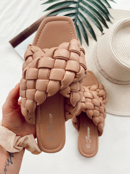 Braided Strap Sandals Nude
