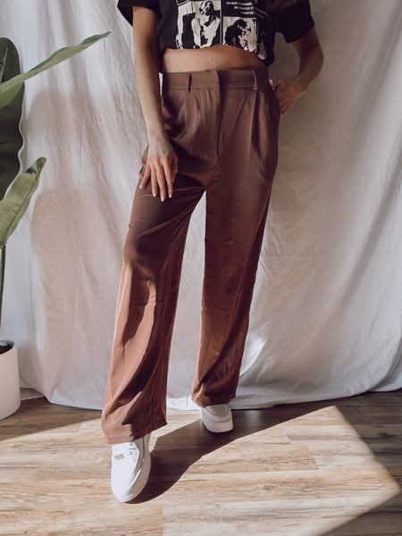 Coffee High Rise Trousers
