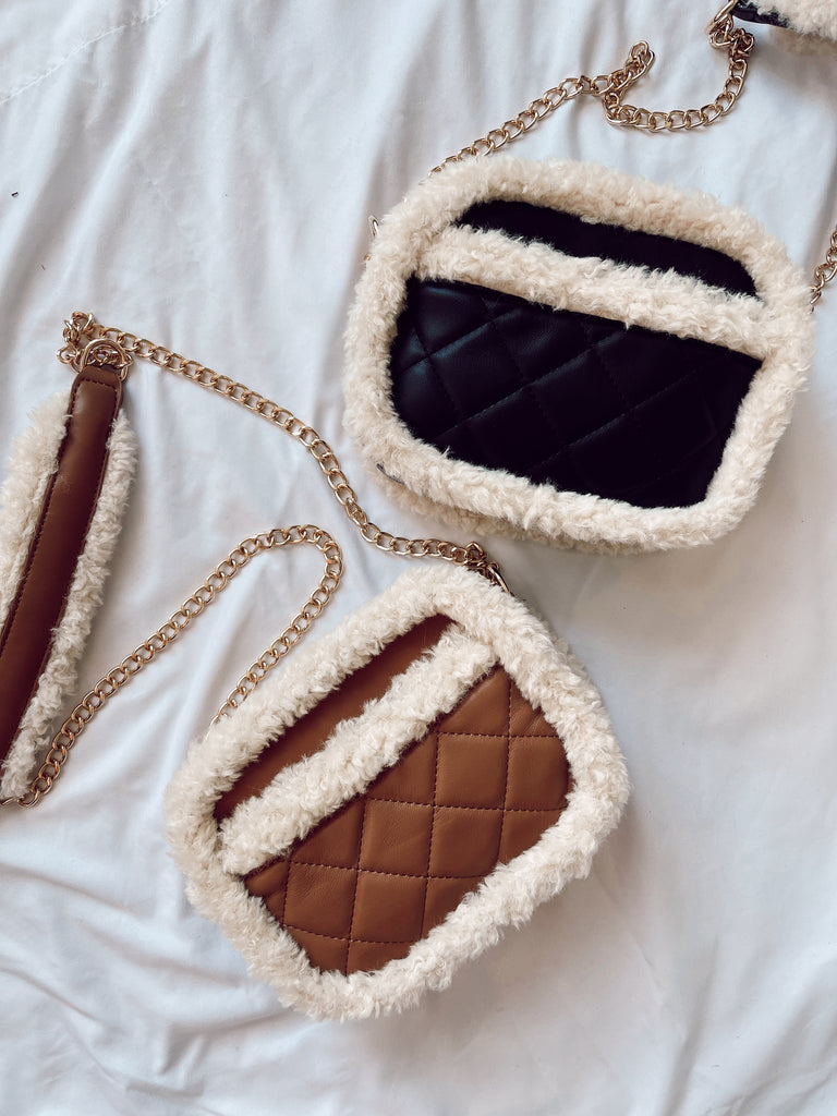 Quilted Sherpa Crossbody Bags