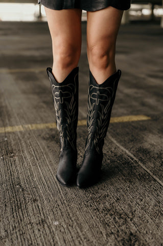 Brynn Black Western Boots