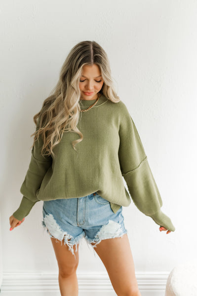 Jessi Oversized Olive Sweater