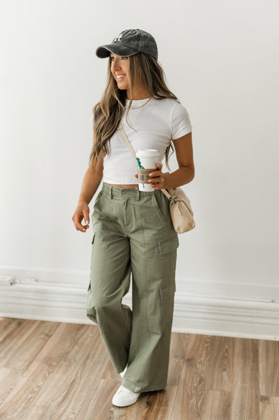 Trendy Girl Olive Cargo Pants
