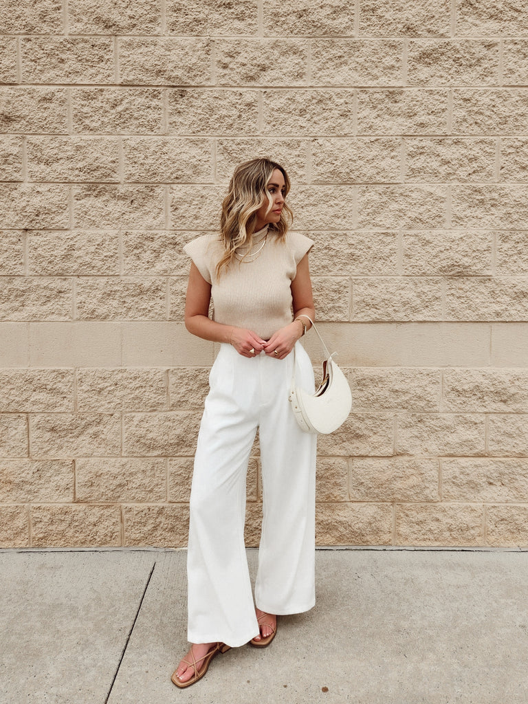 Mia Neutral Sleeveless Turtleneck – She Is Boutique