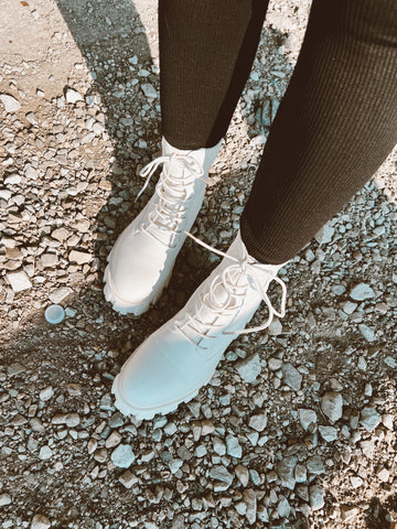 Eliza Cream Lace Up Boots