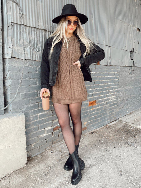Cozy Vibes Brown Knit Sweater