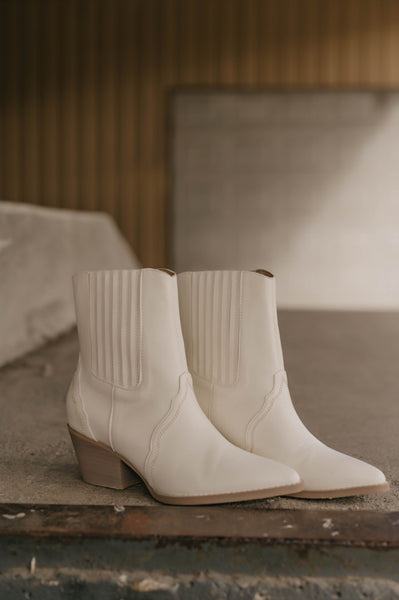 Tiffany White Ankle Boots