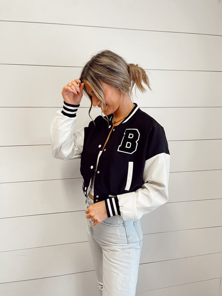 Emma Black Varsity Jacket
