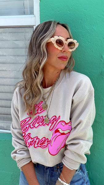 Hot Pink Rolling Stones Graphic Sweatshirt