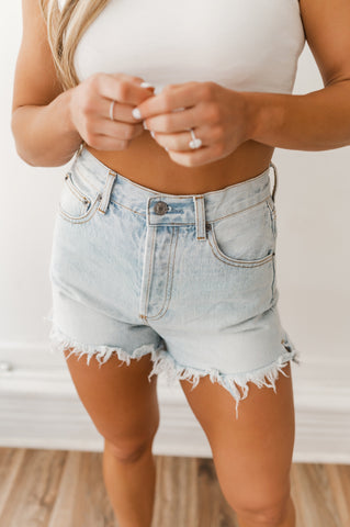 Hayden Light-wash Denim Shorts