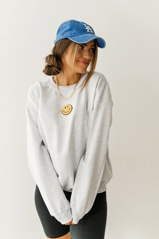 Heather Grey Smiley Crewneck