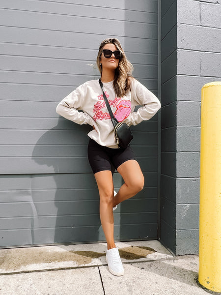 Hot Pink Rolling Stones Graphic Sweatshirt
