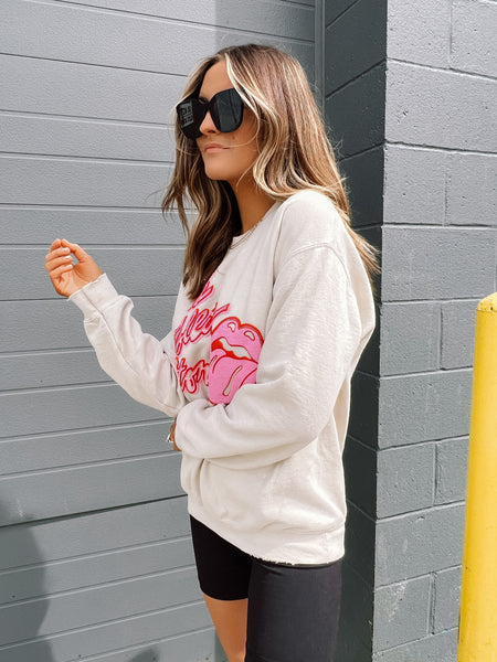 Hot Pink Rolling Stones Graphic Sweatshirt