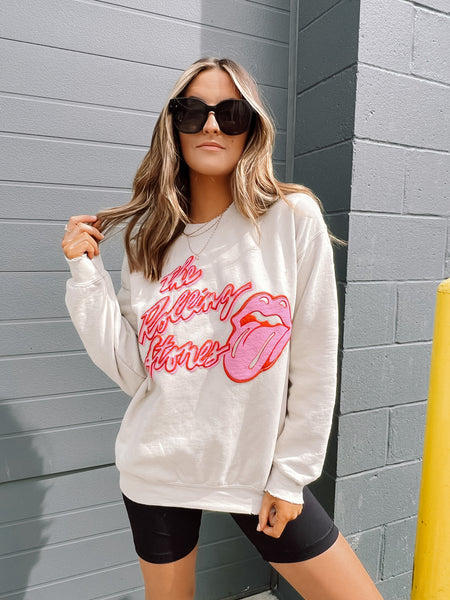 Hot Pink Rolling Stones Graphic Sweatshirt